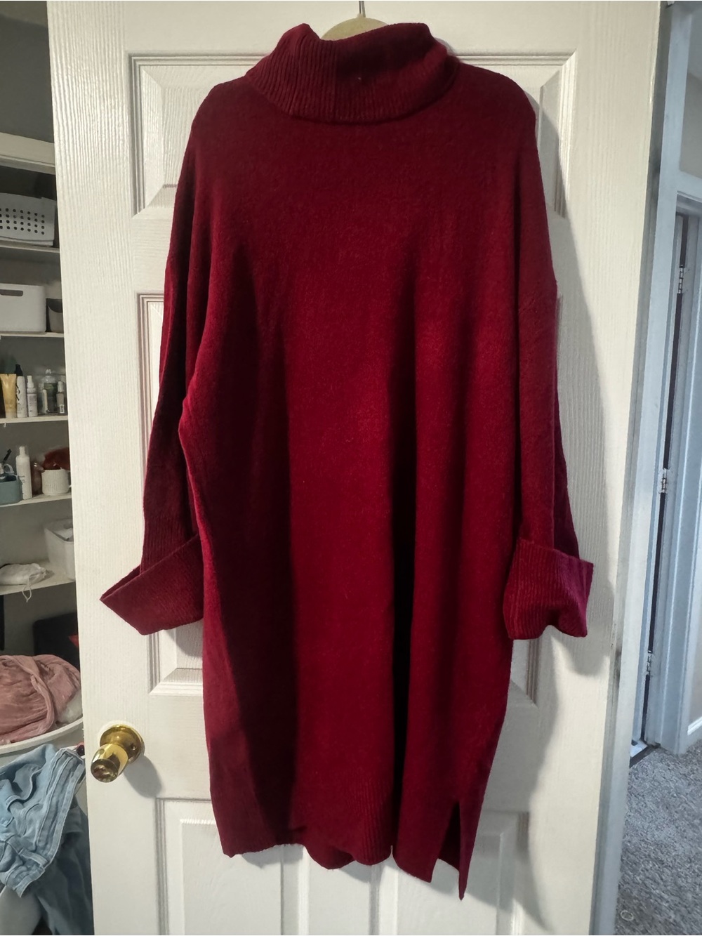 Ava & Viv Burgundy Turtleneck Longline Sweater